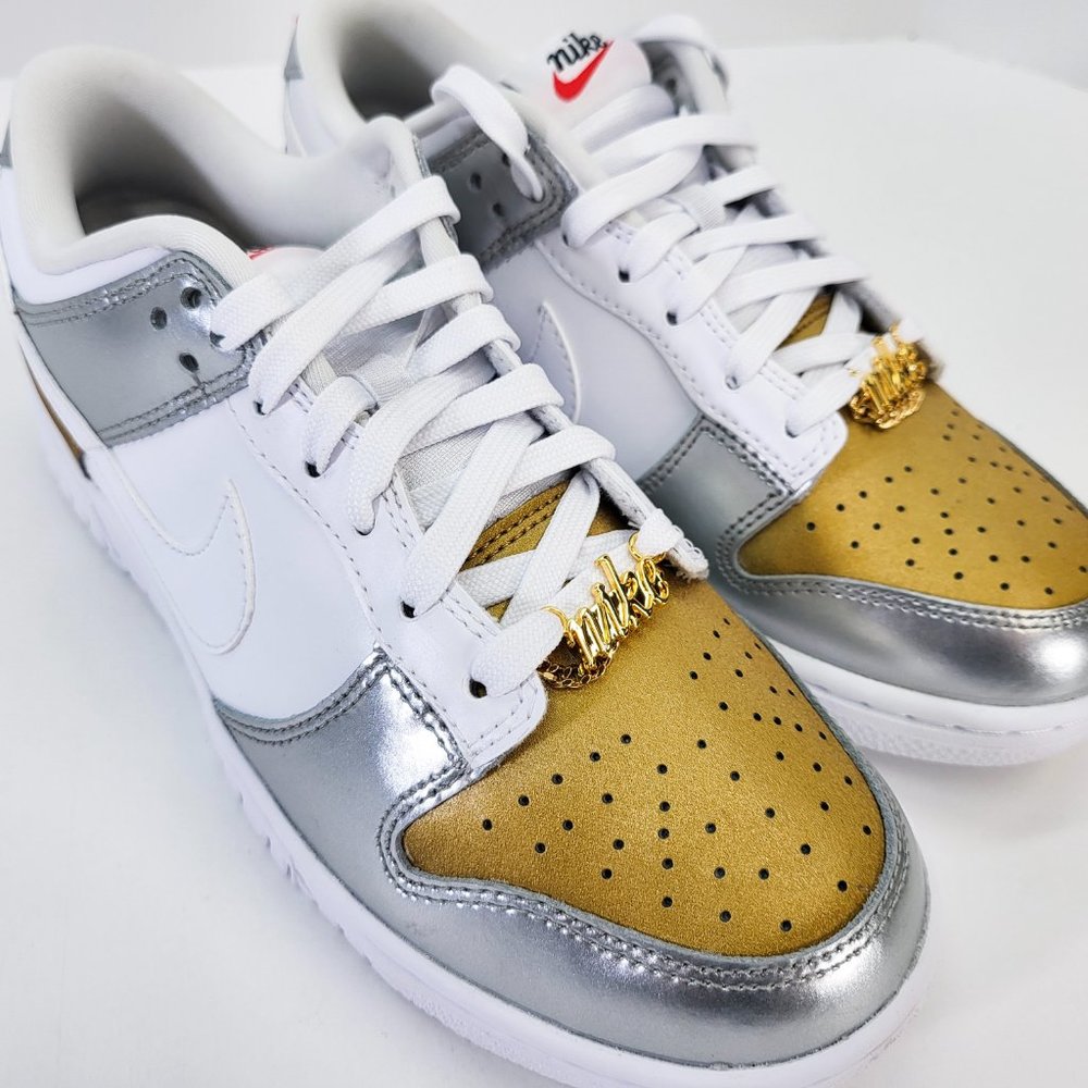 Nike Dunk Low SE Women's Sneaker Shoe Limited Training Metallic DH4403-700 - Picture 8 of 14